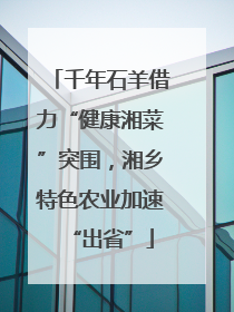 千年石羊借力“健康湘菜”突围，湘乡特色农业加速“出省”