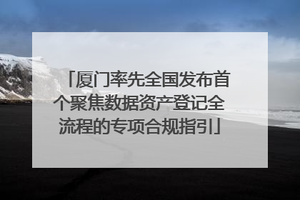 厦门率先全国发布首个聚焦数据资产登记全流程的专项合规指引