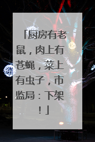 厨房有老鼠，肉上有苍蝇，菜上有虫子，市监局：下架！