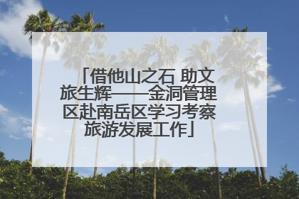 借他山之石 助文旅生辉——金洞管理区赴南岳区学习考察旅游发展工作
