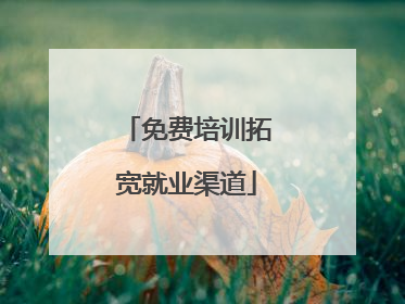 免费培训拓宽就业渠道