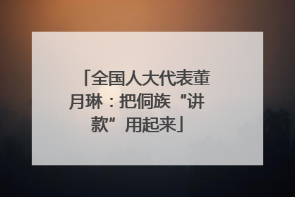 全国人大代表董月琳：把侗族“讲款”用起来