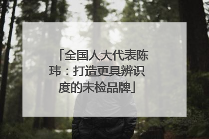 全国人大代表陈玮：打造更具辨识度的未检品牌