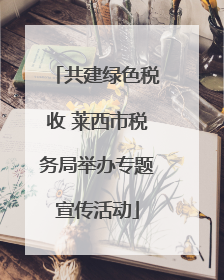 共建绿色税收 莱西市税务局举办专题宣传活动