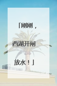 刚刚，西湖开闸放水！
