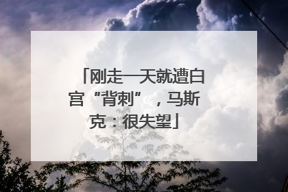 刚走一天就遭白宫“背刺”，马斯克：很失望