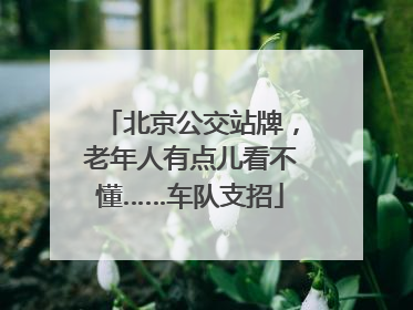 北京公交站牌，老年人有点儿看不懂……车队支招