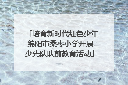 培育新时代红色少年 绵阳市桑枣小学开展少先队队前教育活动