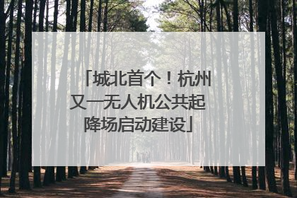 城北首个！杭州又一无人机公共起降场启动建设