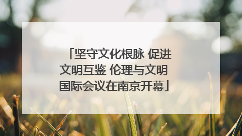 坚守文化根脉 促进文明互鉴 伦理与文明国际会议在南京开幕