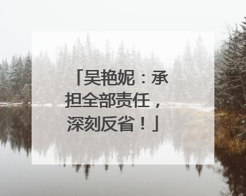 吴艳妮：承担全部责任，深刻反省！