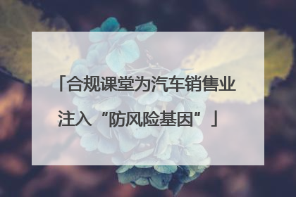 合规课堂为汽车销售业注入“防风险基因”