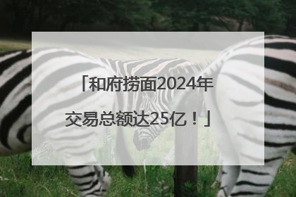 和府捞面2024年交易总额达25亿！