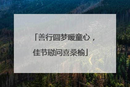 善行圆梦暖童心，佳节慰问喜桑榆