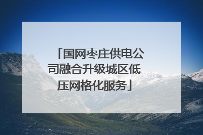 国网枣庄供电公司融合升级城区低压网格化服务