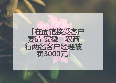 在面馆接受客户宴请 安徽一农商行两名客户经理被罚3000元