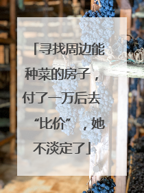 寻找周边能种菜的房子，付了一万后去“比价”，她不淡定了