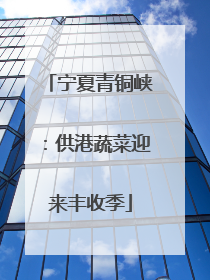 宁夏青铜峡：供港蔬菜迎来丰收季