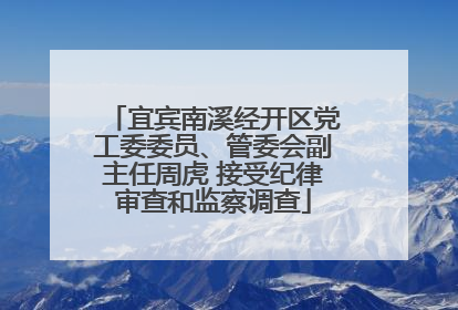 宜宾南溪经开区党工委委员、管委会副主任周虎 接受纪律审查和监察调查