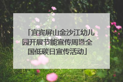 宜宾屏山金沙江幼儿园开展节能宣传周暨全国低碳日宣传活动