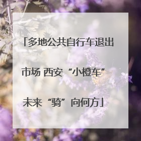 多地公共自行车退出市场 西安“小橙车”未来“骑”向何方