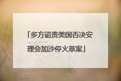 多方谴责美国否决安理会加沙停火草案
