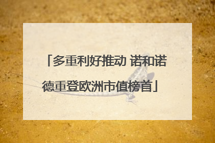 多重利好推动 诺和诺德重登欧洲市值榜首