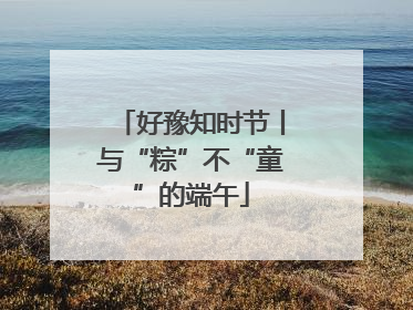 好豫知时节丨与“粽”不“童”的端午