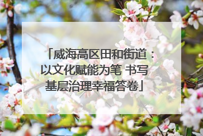 威海高区田和街道：以文化赋能为笔 书写基层治理幸福答卷