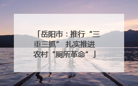 岳阳市：推行“三重三抓” 扎实推进农村“厕所革命”