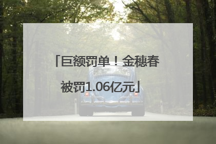 巨额罚单！金穗春被罚1.06亿元