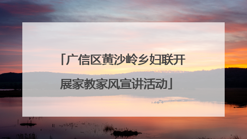 广信区黄沙岭乡妇联开展家教家风宣讲活动