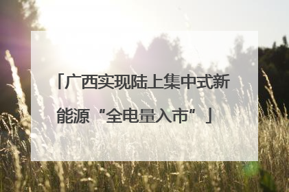 广西实现陆上集中式新能源“全电量入市”