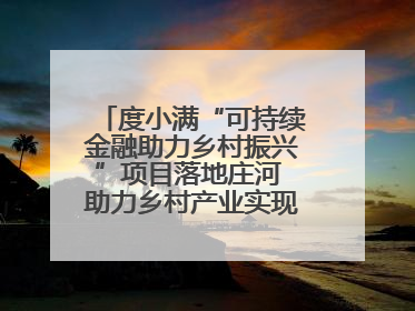 度小满“可持续金融助力乡村振兴”项目落地庄河 助力乡村产业实现绿色转型