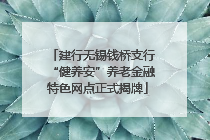 建行无锡钱桥支行“健养安”养老金融特色网点正式揭牌