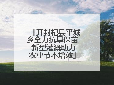 开封杞县平城乡全力抗旱保苗 新型灌溉助力农业节本增效
