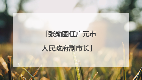张勋图任广元市人民政府副市长