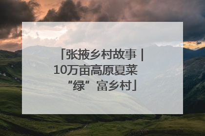 张掖乡村故事｜10万亩高原夏菜“绿”富乡村