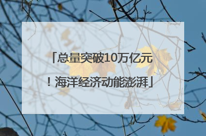 总量突破10万亿元！海洋经济动能澎湃