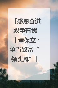 感恩奋进 双争有我丨董保立：争当致富“领头雁”