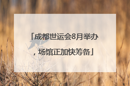 成都世运会8月举办，场馆正加快筹备