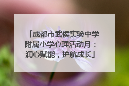 成都市武侯实验中学附属小学心理活动月：润心赋能，护航成长