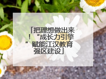 把理想做出来！“成长力引擎”赋能江汉教育强区建设