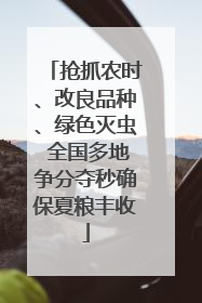 抢抓农时、改良品种、绿色灭虫 全国多地争分夺秒确保夏粮丰收