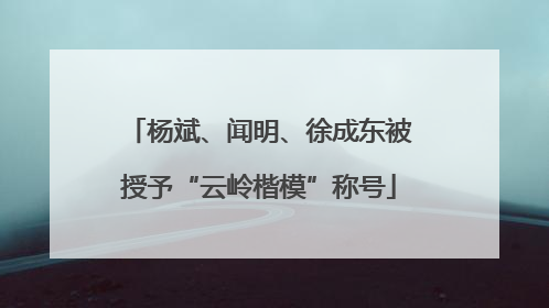 杨斌、闻明、徐成东被授予“云岭楷模”称号