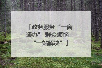 政务服务“一窗通办” 群众烦恼“一站解决”