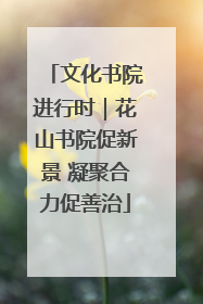 文化书院进行时｜花山书院促新景 凝聚合力促善治