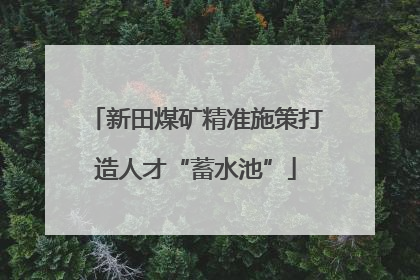 新田煤矿精准施策打造人才“蓄水池”