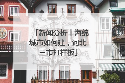 新闻分析丨海绵城市如何建，河北三市打样板