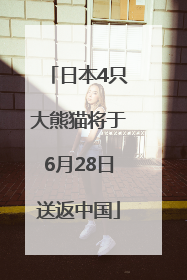 日本4只大熊猫将于6月28日送返中国